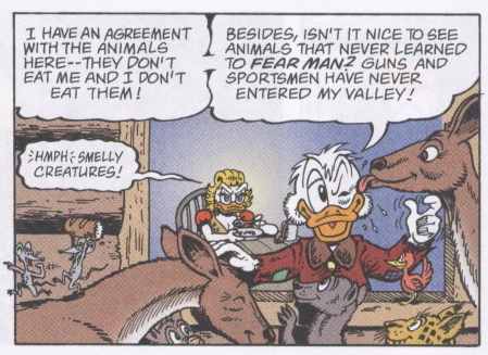 Scrooge saying he doesn't kill animals